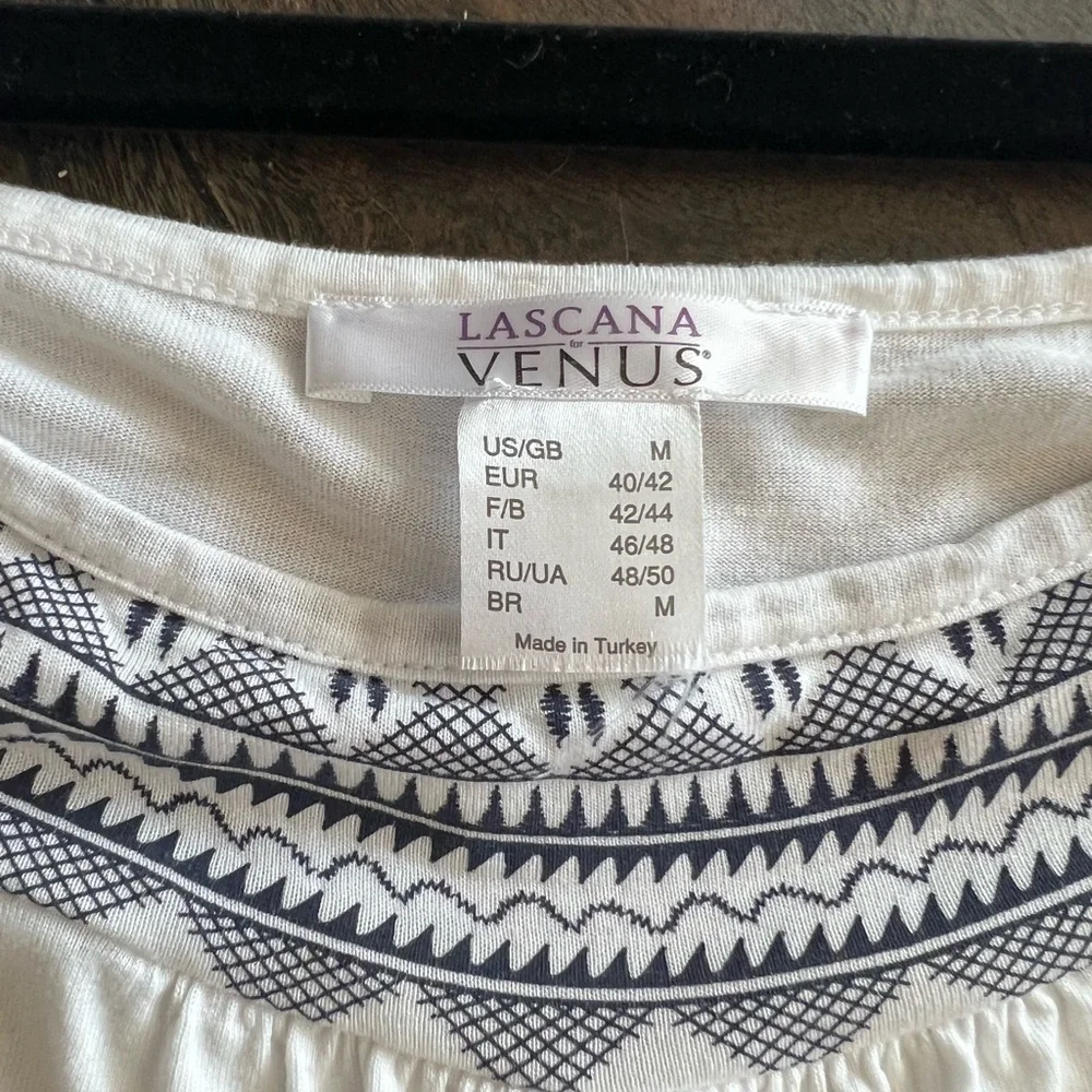 VENUS Cold Shoulder with Navy Print Top, New Never Worn SIZE Medium - Picture 8 of 11